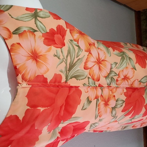 PREMIER INTERNATIONAL Peach Floral Maxi Dress w/Matching Jacket-EC-Sz L - Picture 11 of 15